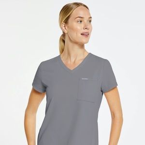 JAANUU grey scrub top